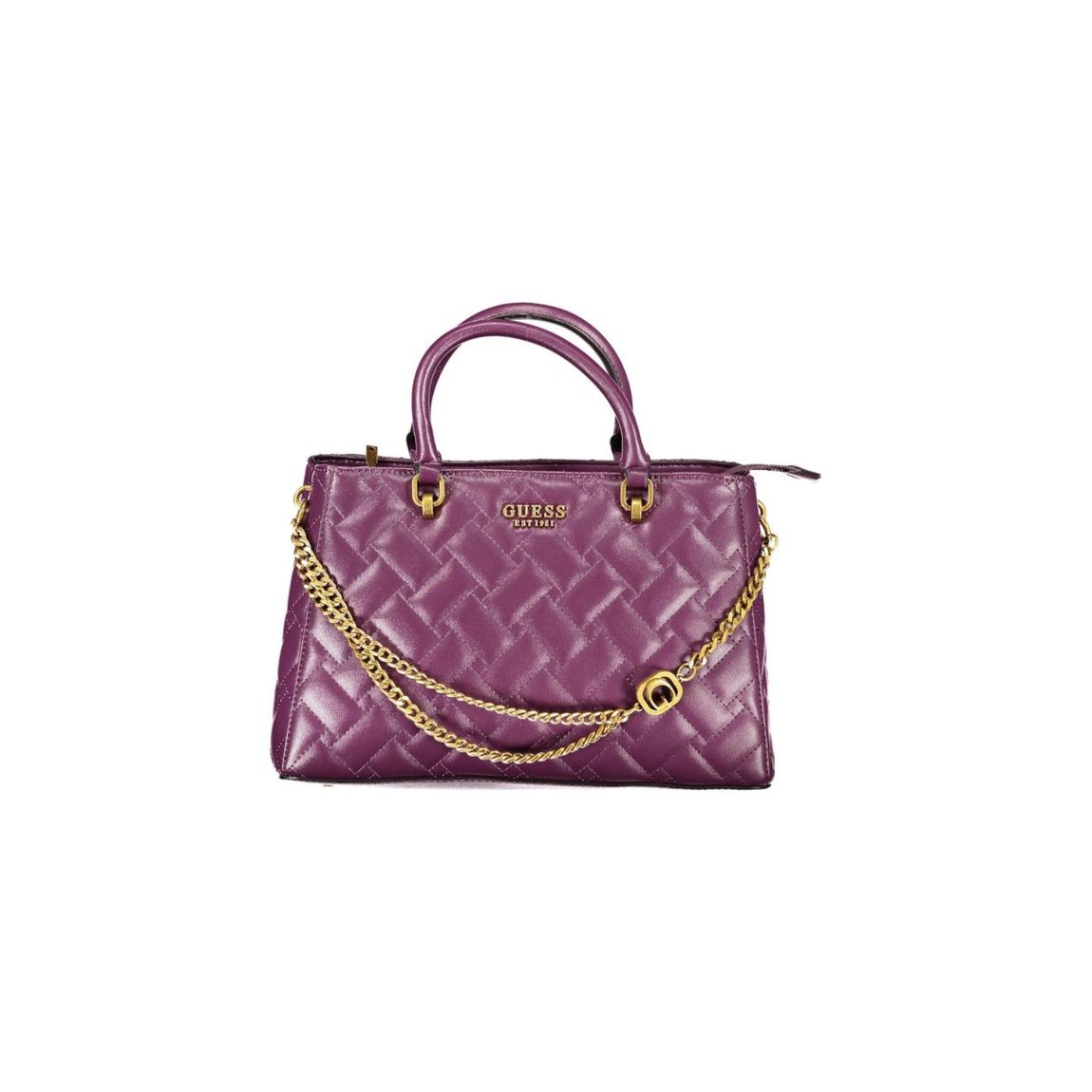 Quilted Hobo Satchel Purple Leather Wo Handbags main product photo