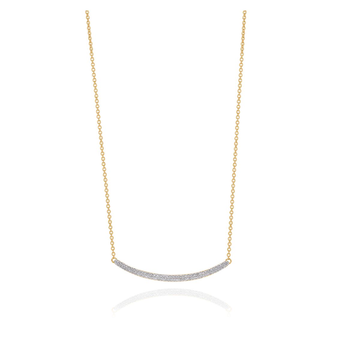 Gold Vermeil Skinny Curve Necklace - Diamond main product photo