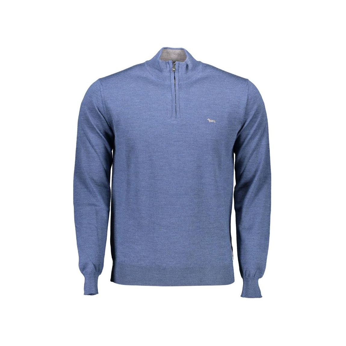 Half Zip Knit Jumper Merino Wool - Blue Sweaters main product photo