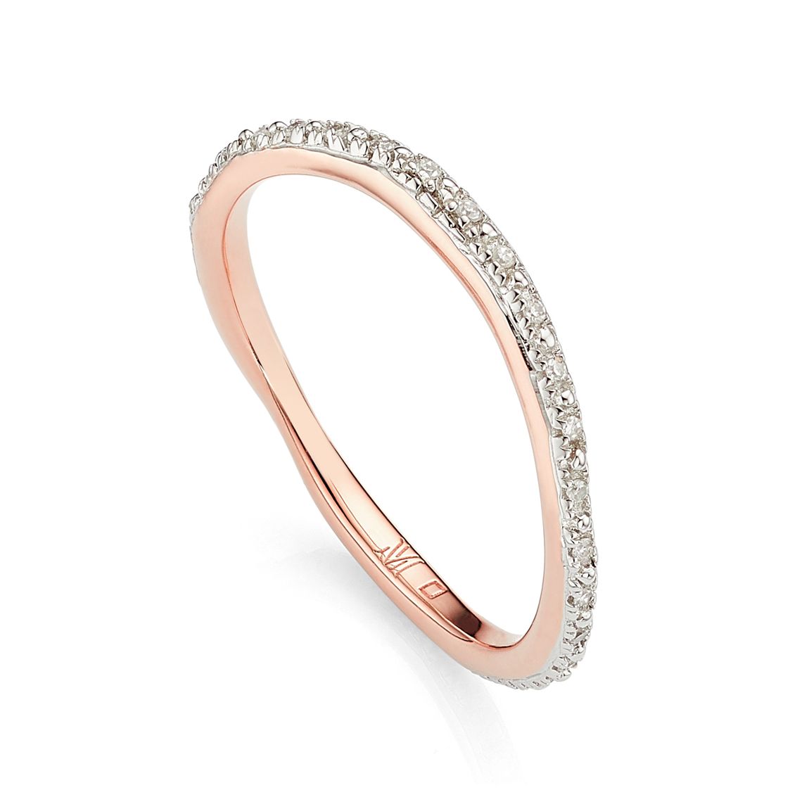 Rose Gold Vermeil Riva Wave Eternity Diamond Ring - Diamond main product photo