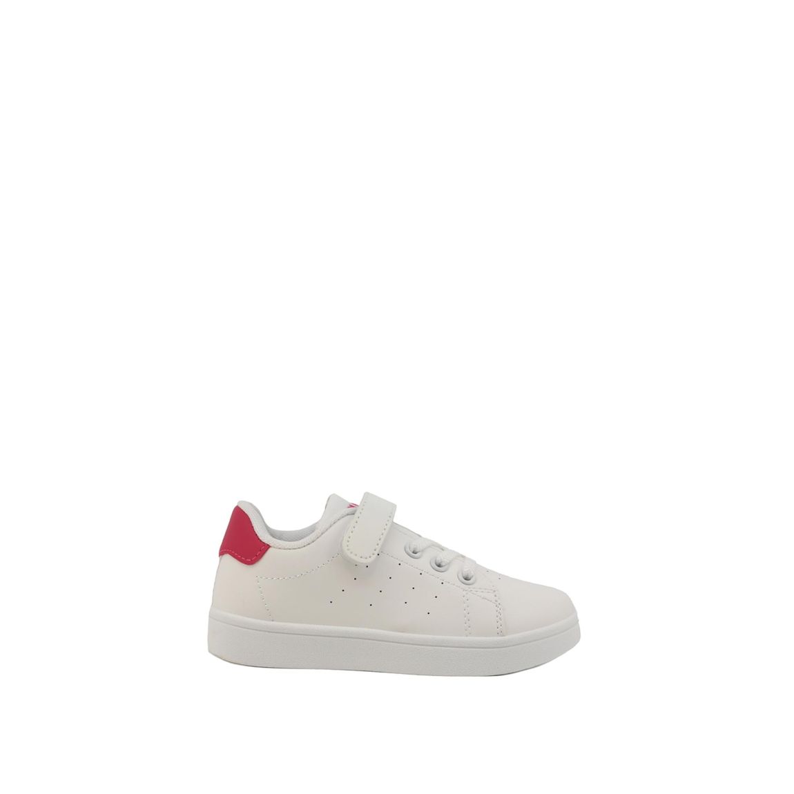 Girl Velcro Strap Sneaker White with Pink Kids main product photo