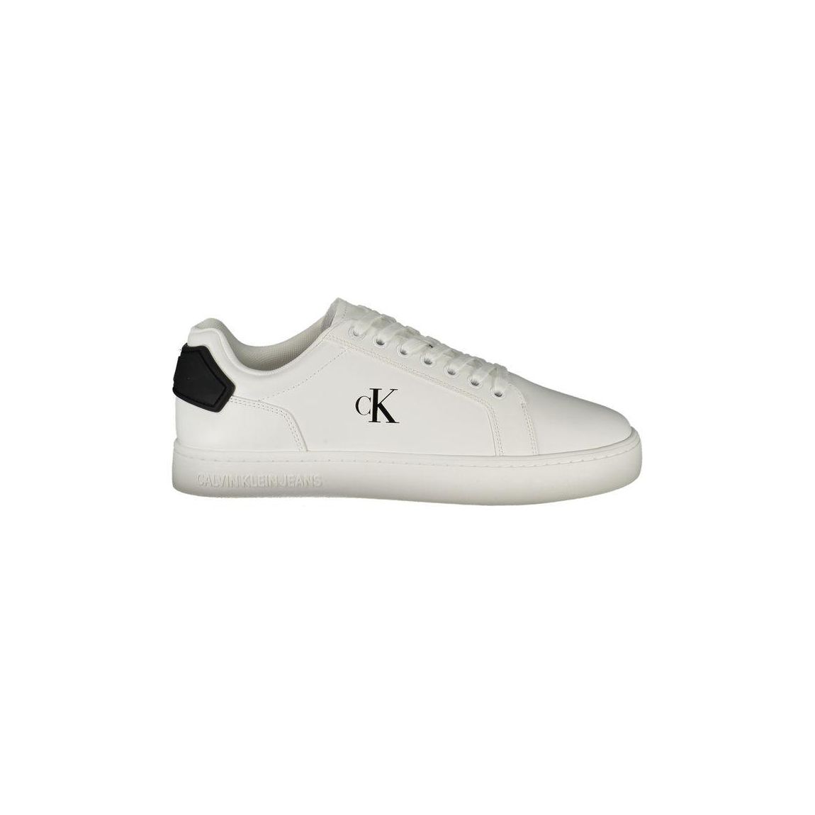 Leather Sneakers with Black Detailing - White main product photo