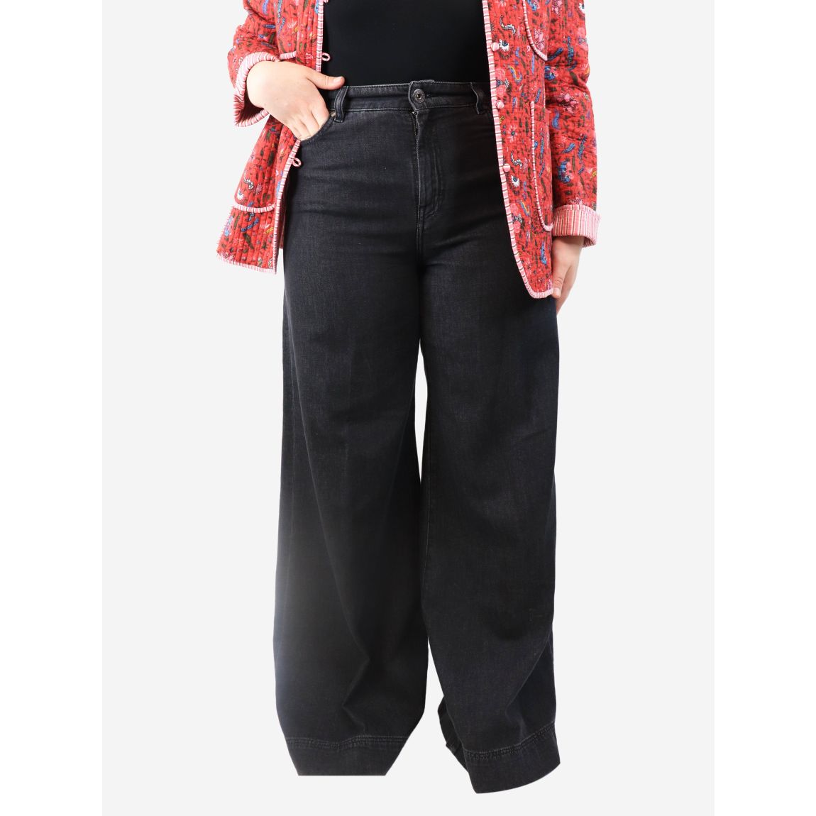 Black wide-leg trousers main product photo