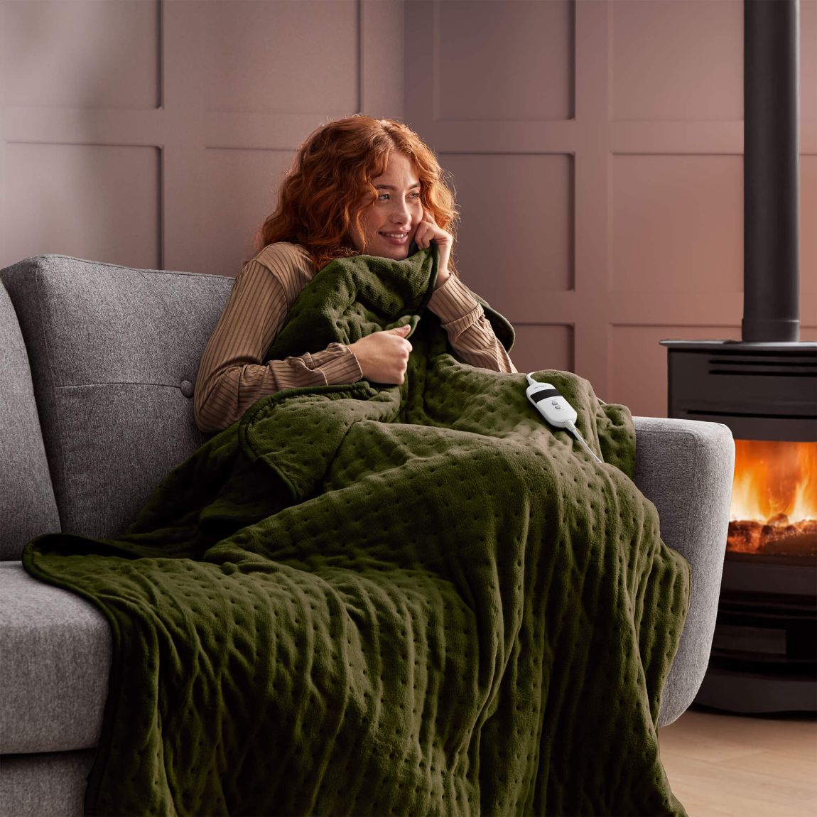 Silentnight Luxury Heated Throw - Green main product photo