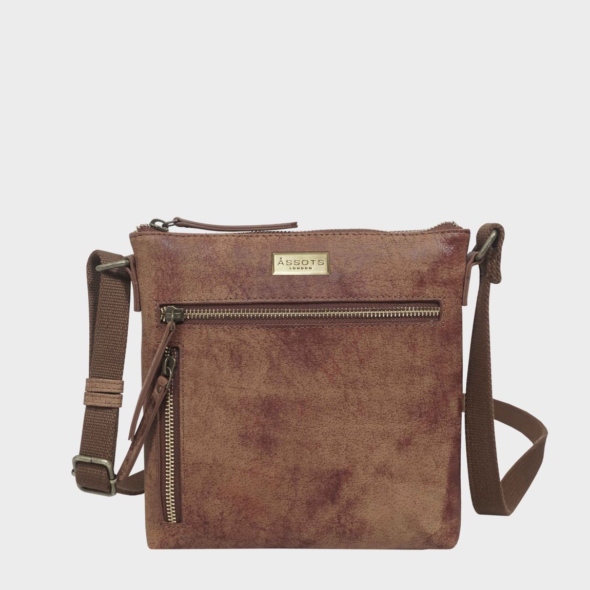 RUE' Distressed Real Leather Crossbody Bag main product photo