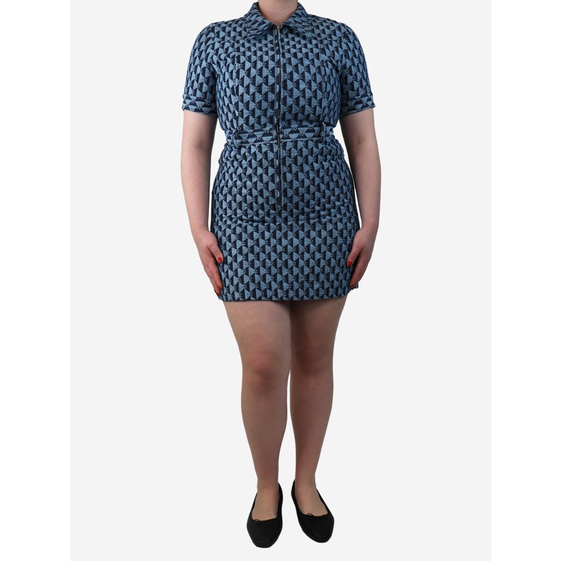 Sabine blue zip-up dress - UK 12 main product photo