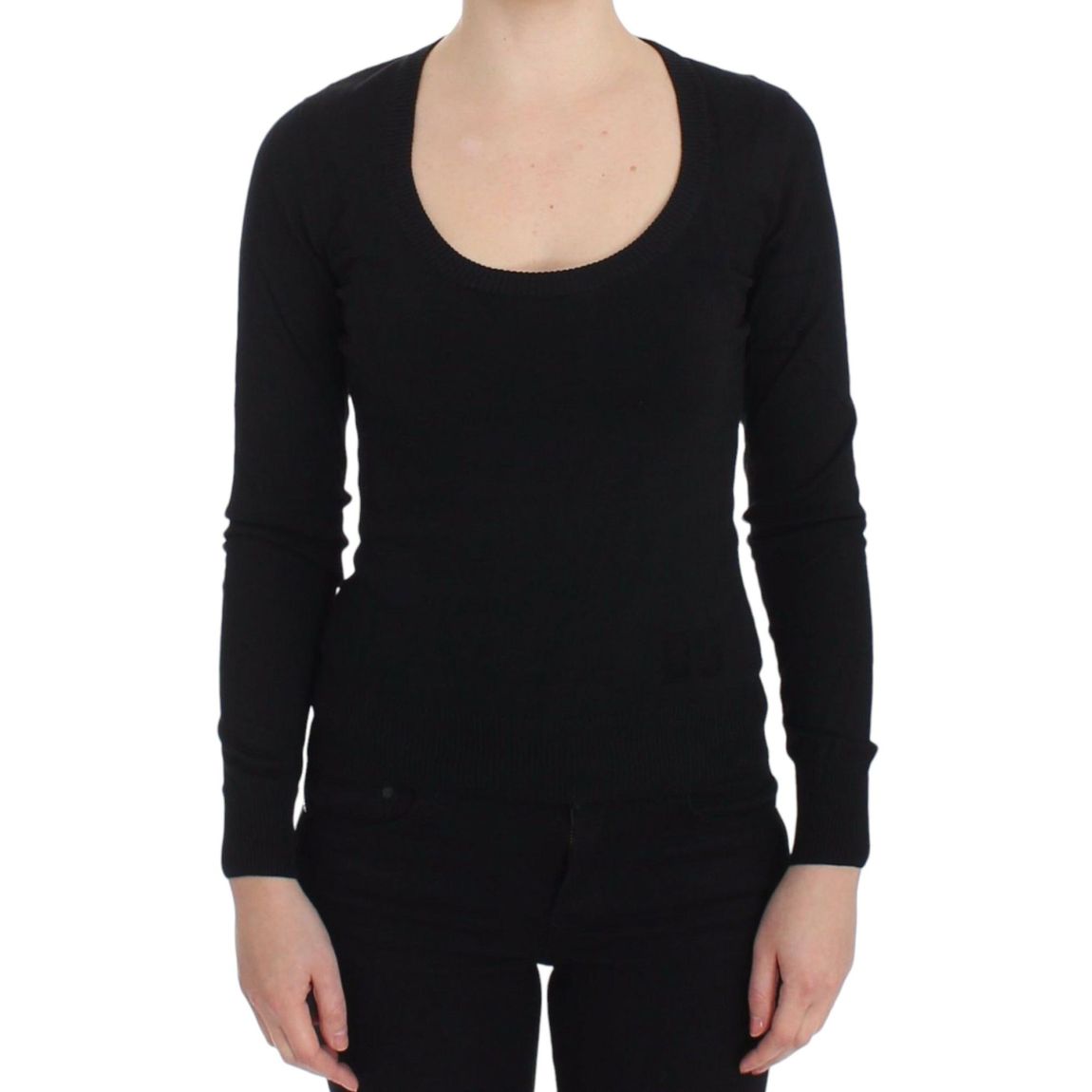 Black Knitwear Sweater Long Sleeve Round Neck Wo main product photo