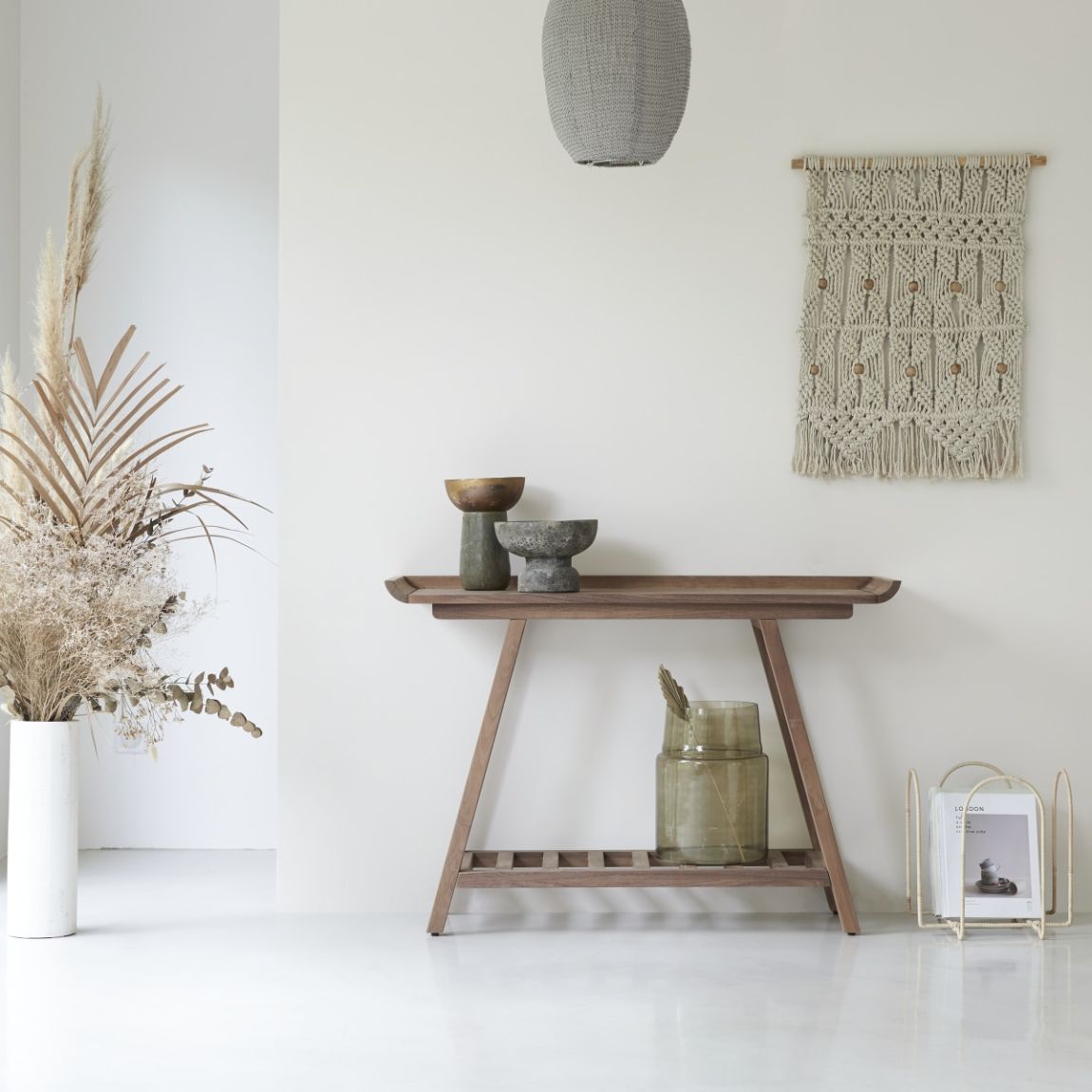 Pampa - Solid walnut tall console table main product photo