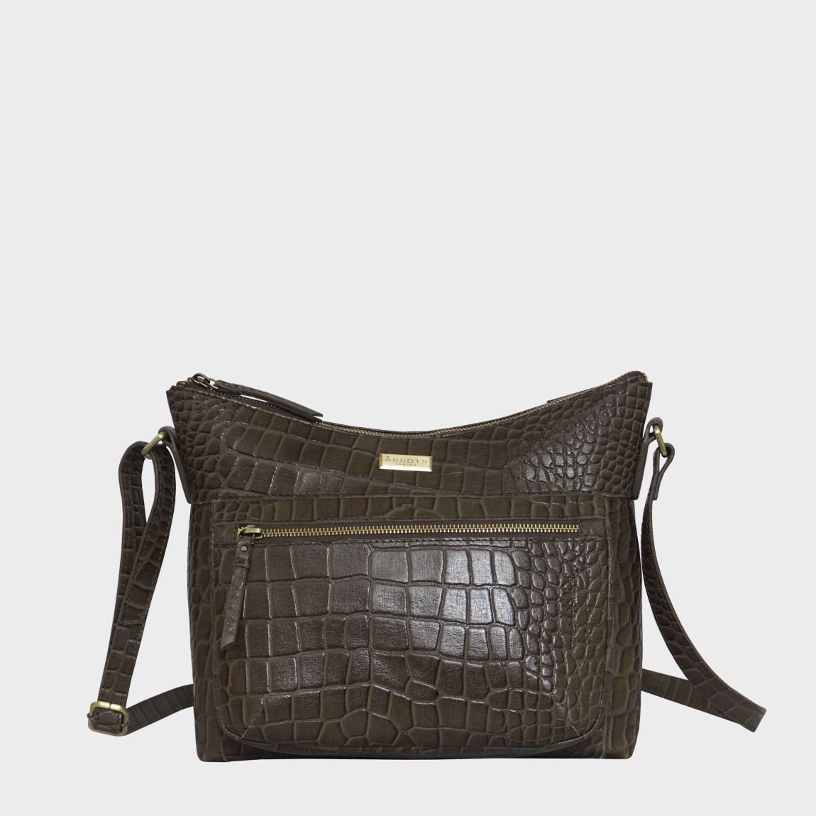 'OLGA' Croc Designer Leather Crossbody Shoulder Bag main product photo