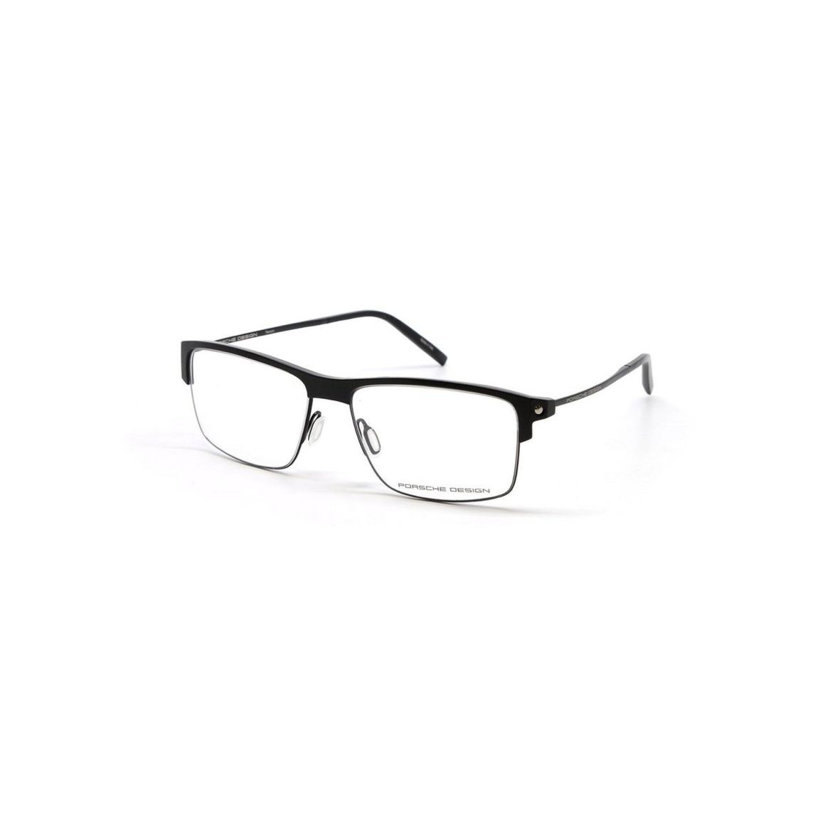 P8722 B Metal Rectangle Eyeglasses - Black Frames For main product photo