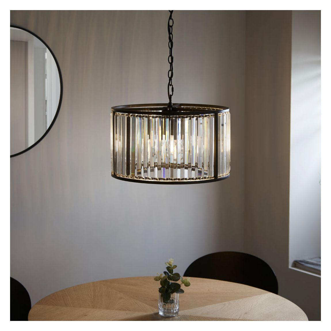 Resto Crystal & Matt Black Ceiling Light main product photo