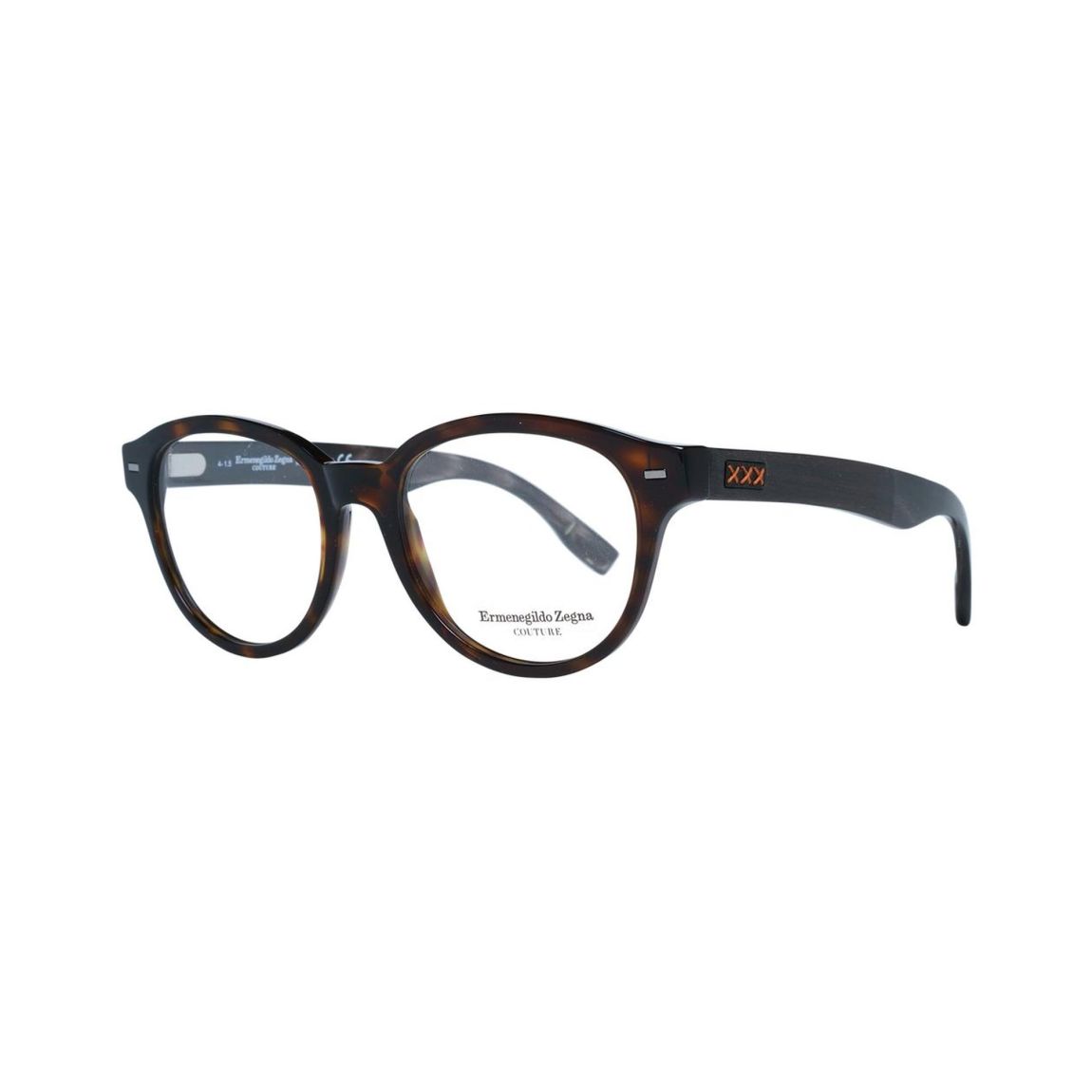 Round Frame Eyeglasses Wood Temples - Brown Frames For main product photo