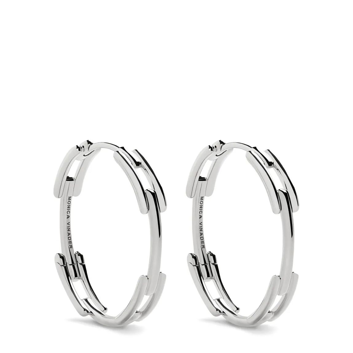 Sterling Silver Signature Link Medium Hoop Earrings main product photo
