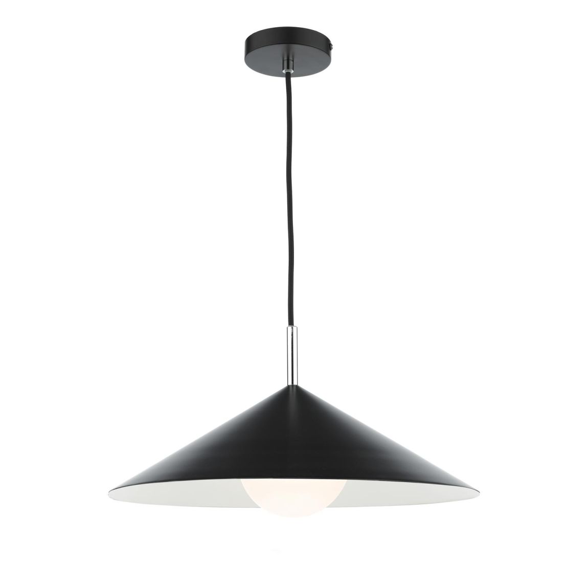 Apex 1 Light Single Pendant Matt Black Polished Chrome main product photo