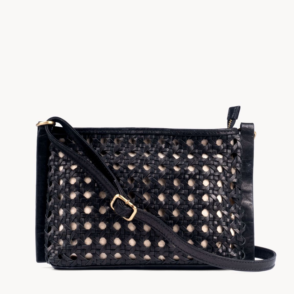LEATHER LOOM' Real Leather Woven Crossbody Bag main product photo