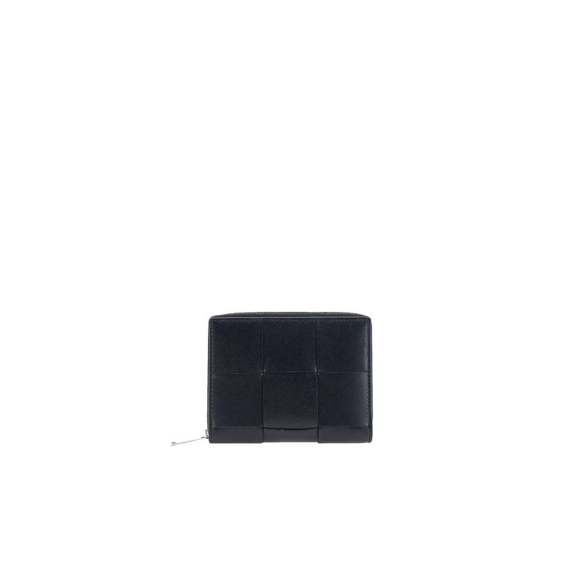 Woven Leather Zip Around Wallet Compact Design Secure Closure main product photo