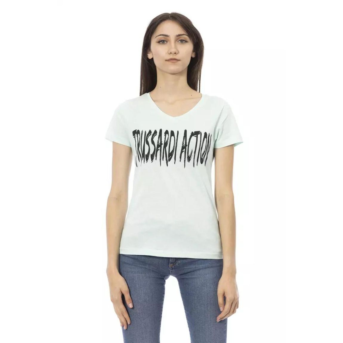 VNeck Short Sleeve TShirt TR23087 Wo - Light Blue T-Shirts main product photo
