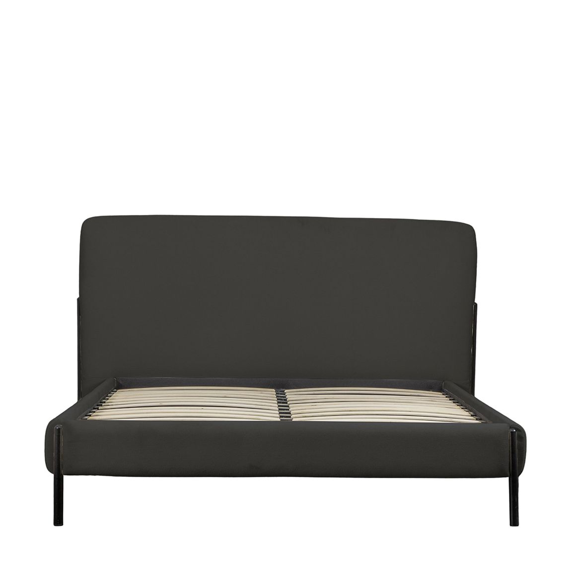 Horul Double Bed, Charcoal Faux Leather main product photo
