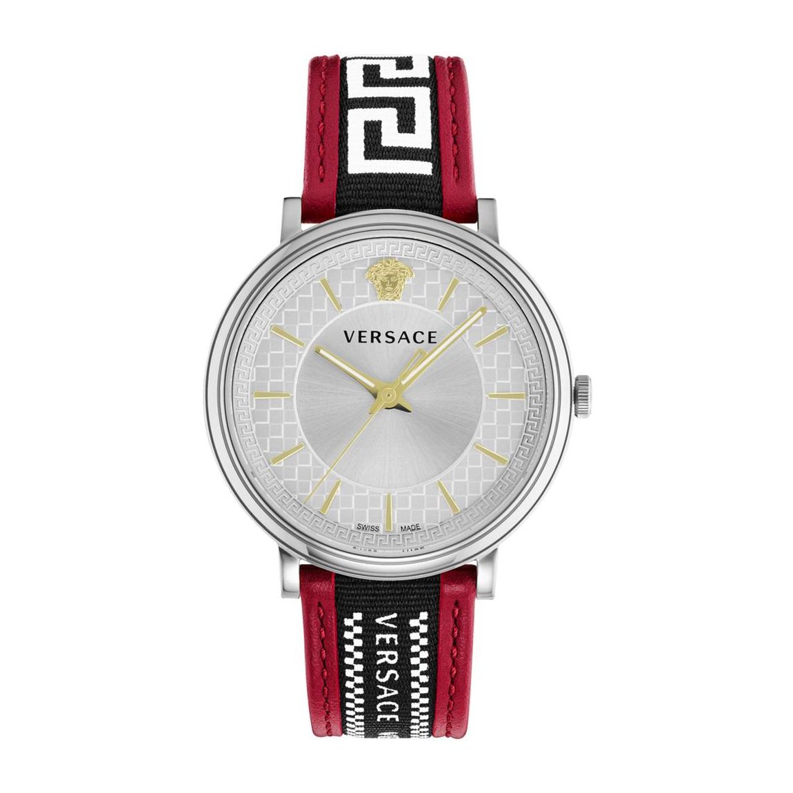 Stainless Steel Quartz Analogue Watch with Leather Strap - Red main product photo