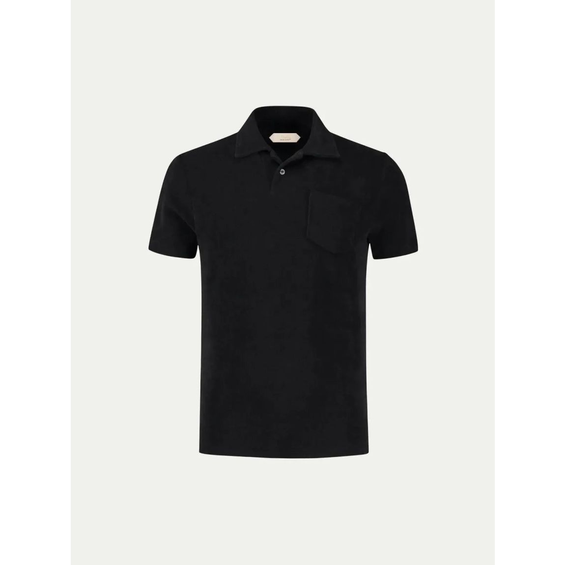 Aurelien Black Terry Polo Shirt 2 for Men main product photo