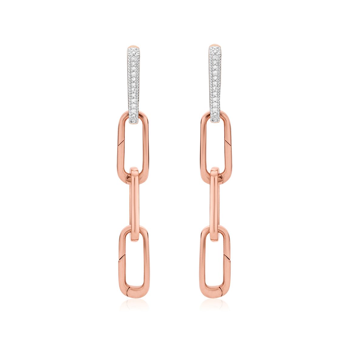 Rose Gold Vermeil Alta Capture Cocktail Diamond Earrings - Diamond main product photo