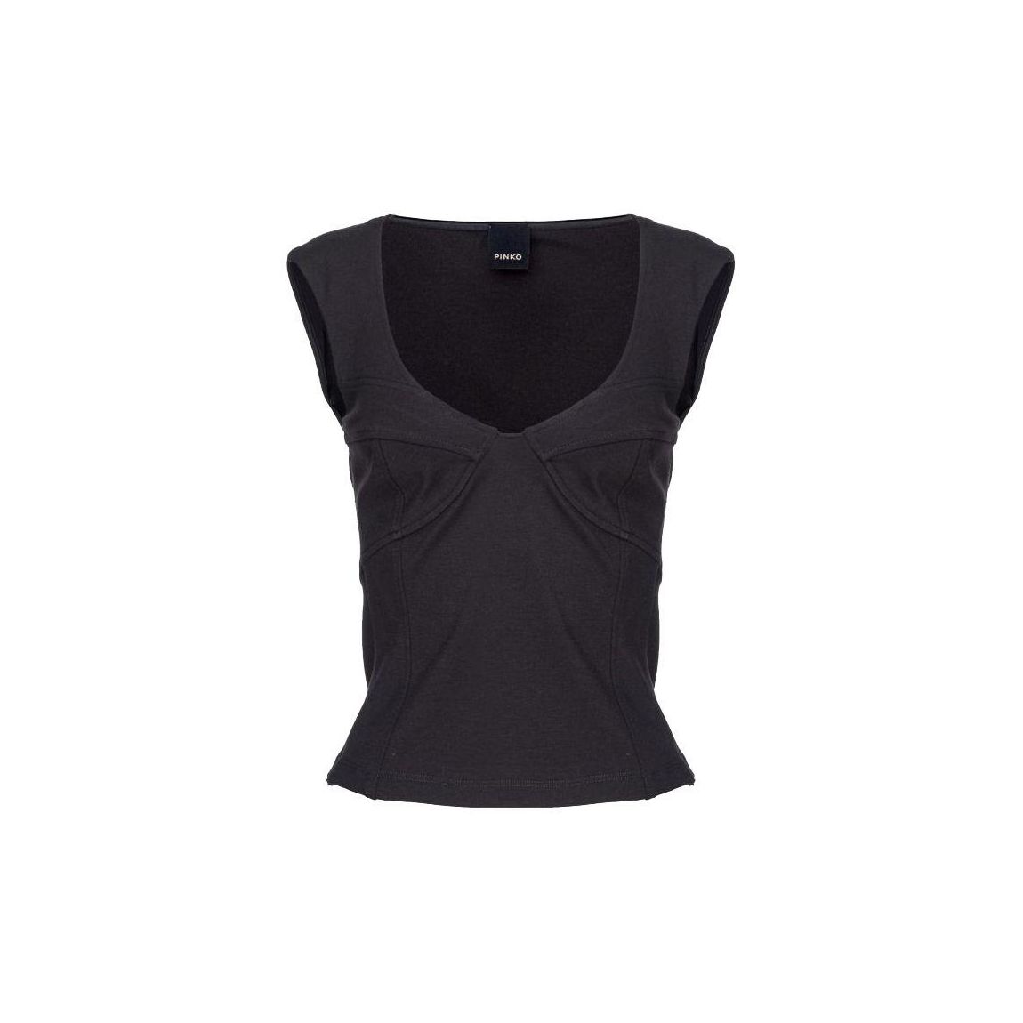 Sleeveless Viscose Blend Top with Wide Neckline and Side Zip Fastening main product photo