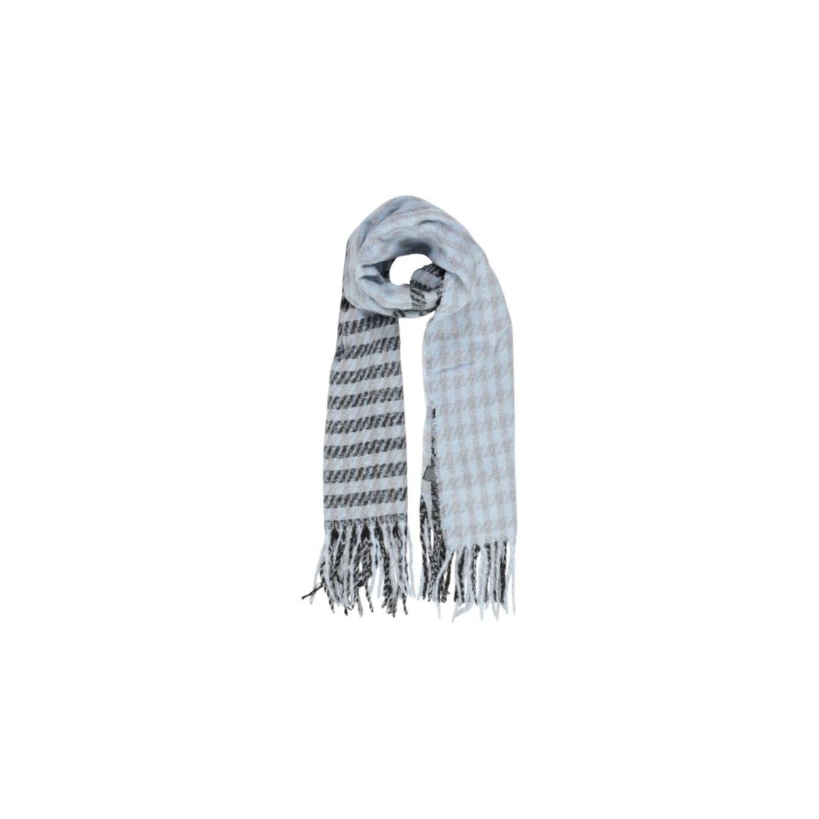 TwoTone Scarf Houndstooth Stripe Wo - Blue Scarves main product photo