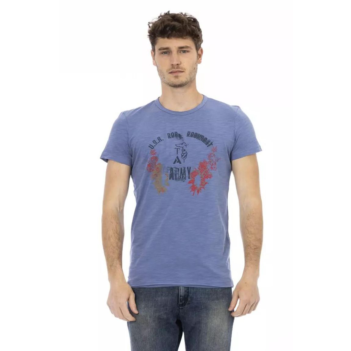 Crew Neck Short Sleeve TShirt USA Army Design - Blue T-Shirts main product photo