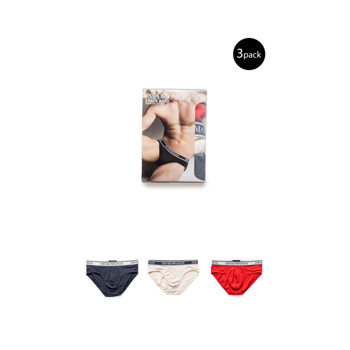 3Pack Briefs Stretch Cotton - Red Underwear main product photo