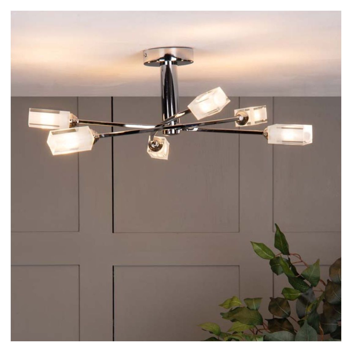 Icarus 6 Light Semi Flush Ceiling Light Polished Chrome main product photo