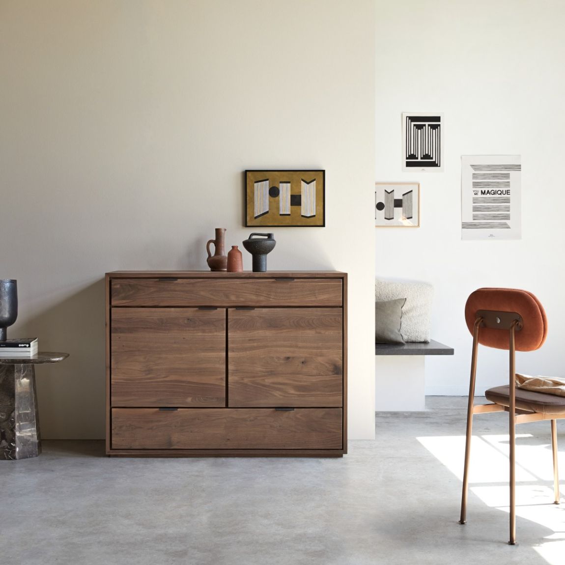Senson - Solid walnut sideboard 120 cm main product photo