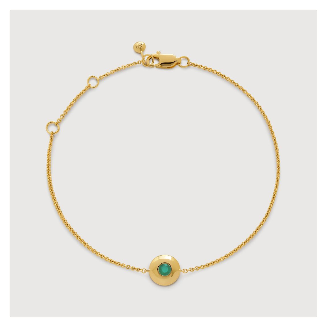 Gold Vermeil May Birthstone Chain Bracelet - Emerald main product photo