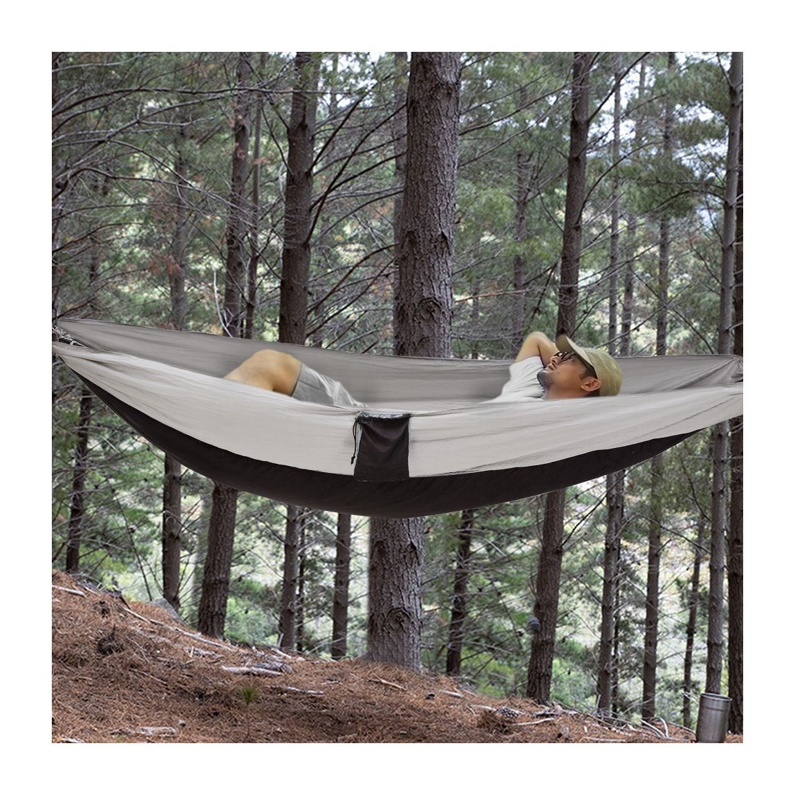 270cm Outdoor Portable Nylon Hammock - Black main product photo
