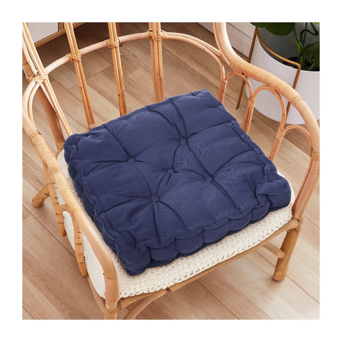 Square Chair Cushion with Handle - Blue main product photo
