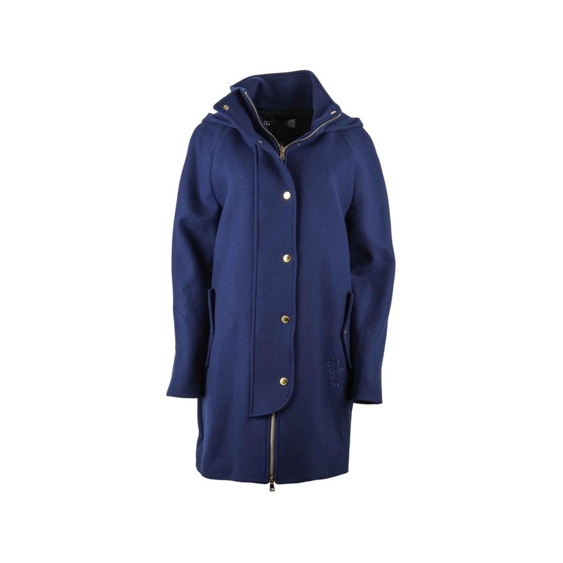 Hooded Wool Coat LO7638 Wo - Blue Jackets main product photo