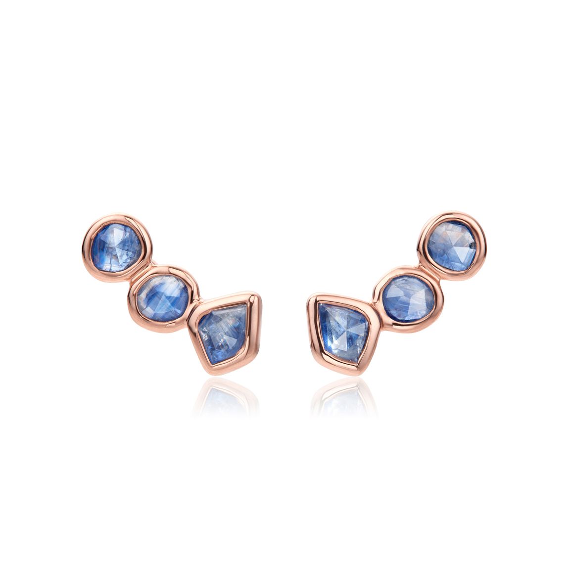 Rose Gold Vermeil Siren Climber Earrings - Kyanite main product photo