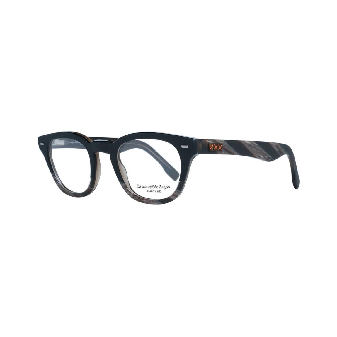 Round Acetate Eyeglasses - Black Frames For main product photo