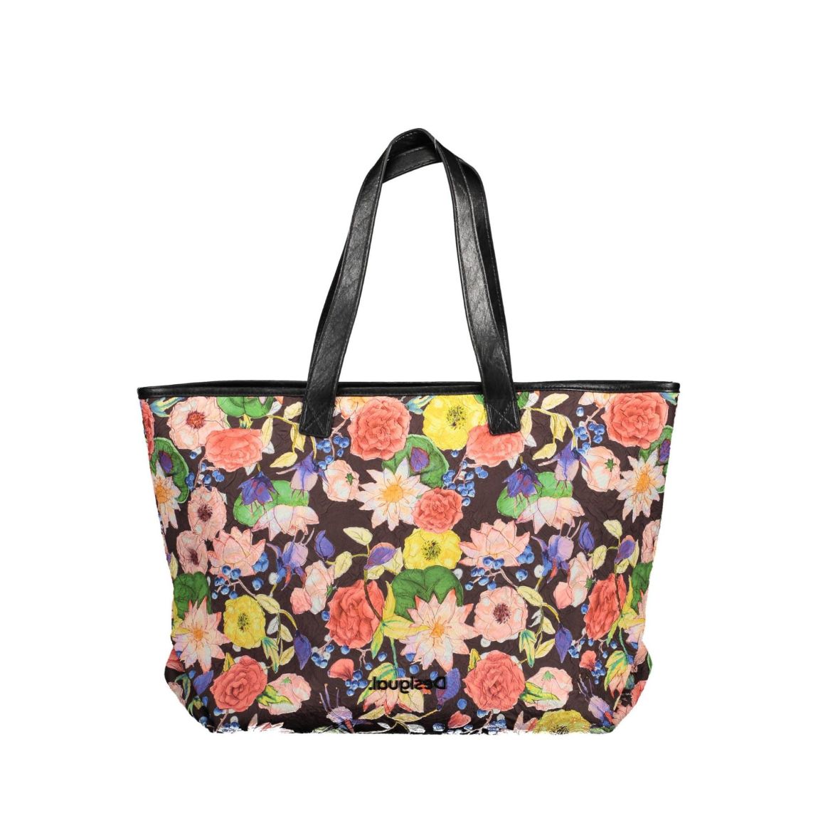 Floral Tote Bag Quilted Design Wo - Black Handbags main product photo