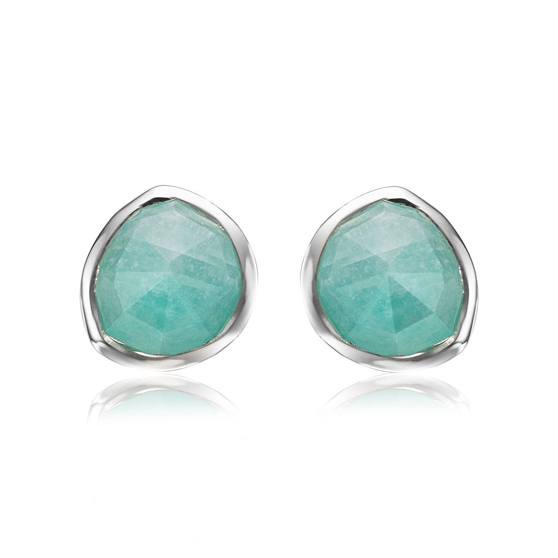Sterling Silver Siren Gemstone Stud Earrings - Amazonite main product photo