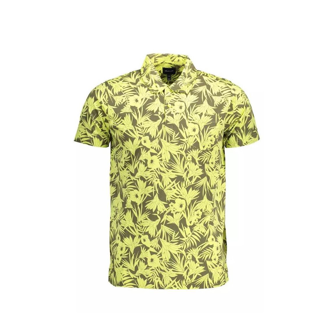 Floral Print Polo Shirt Short Sleeve - Yellow main product photo
