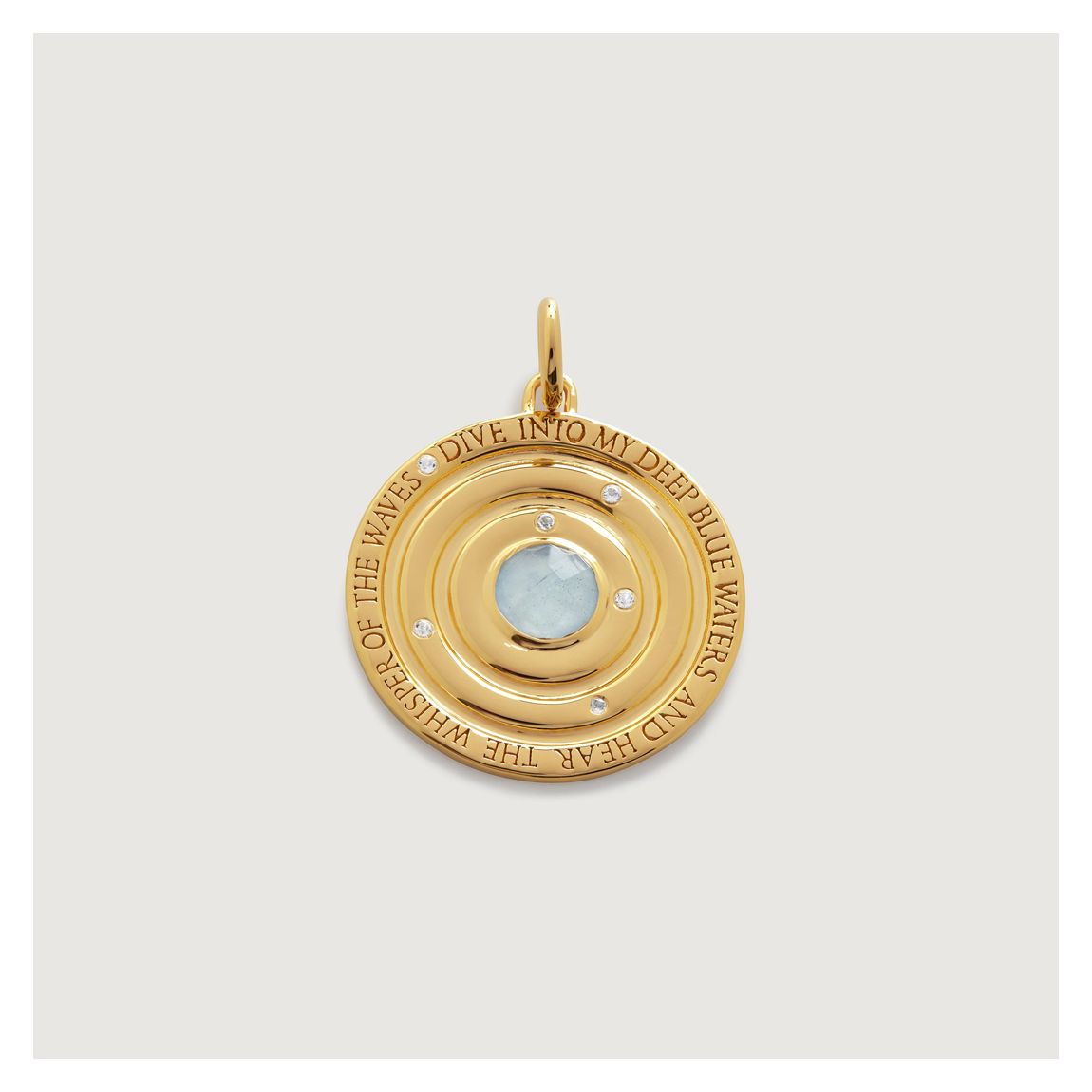 Sterling Silver Ocean Gemstone Pendant - Aquamarine main product photo