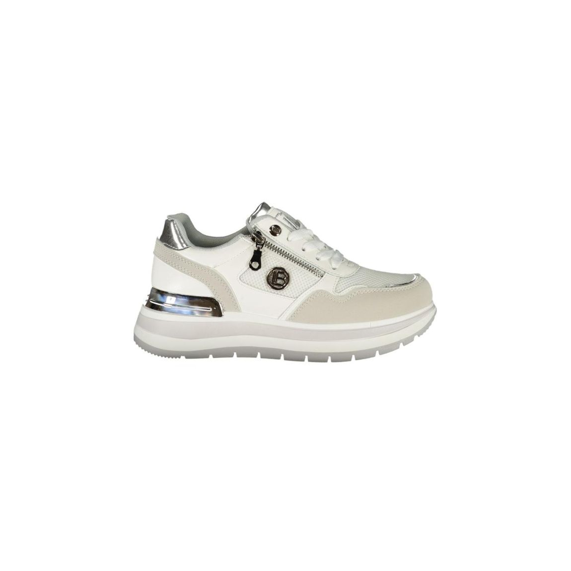 Casual Sneakers Side Zipper Wo - White main product photo