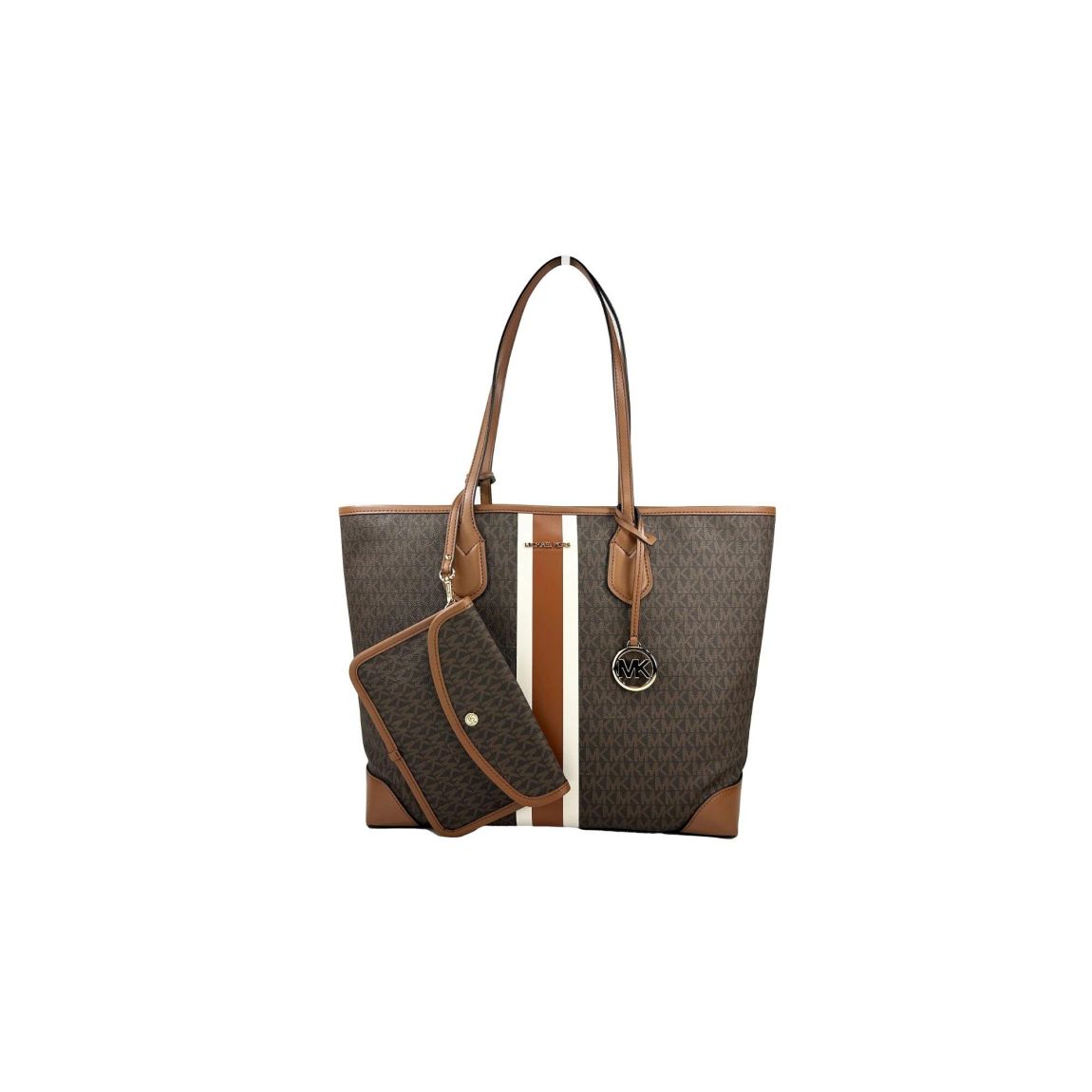 Jet Set Large Tote Signature Stripe Wo - Brown Tote Bags main product photo