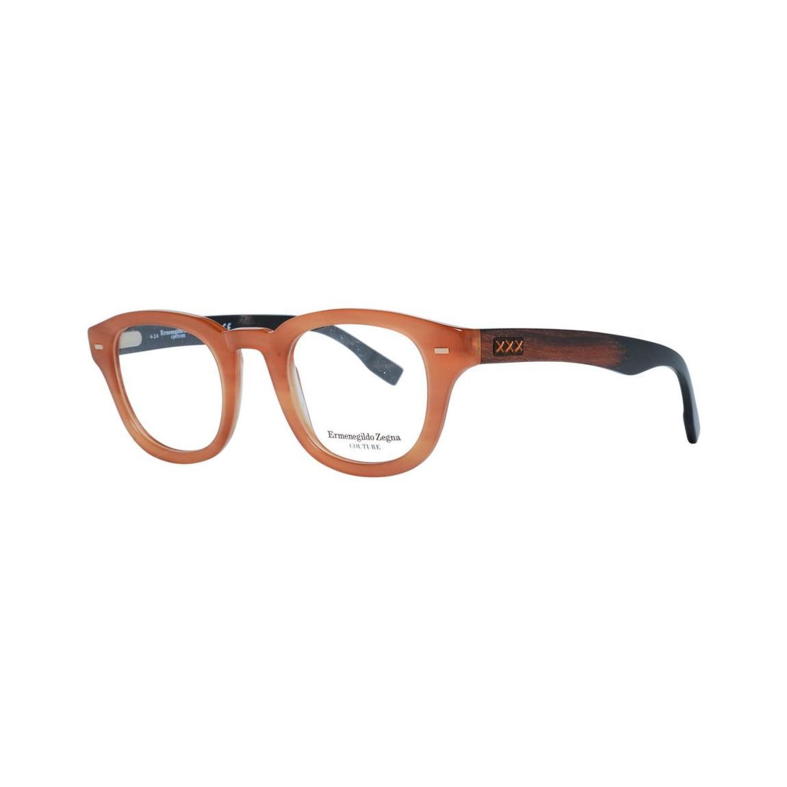 Round Acetate Eyeglasses - Brown Frames For main product photo