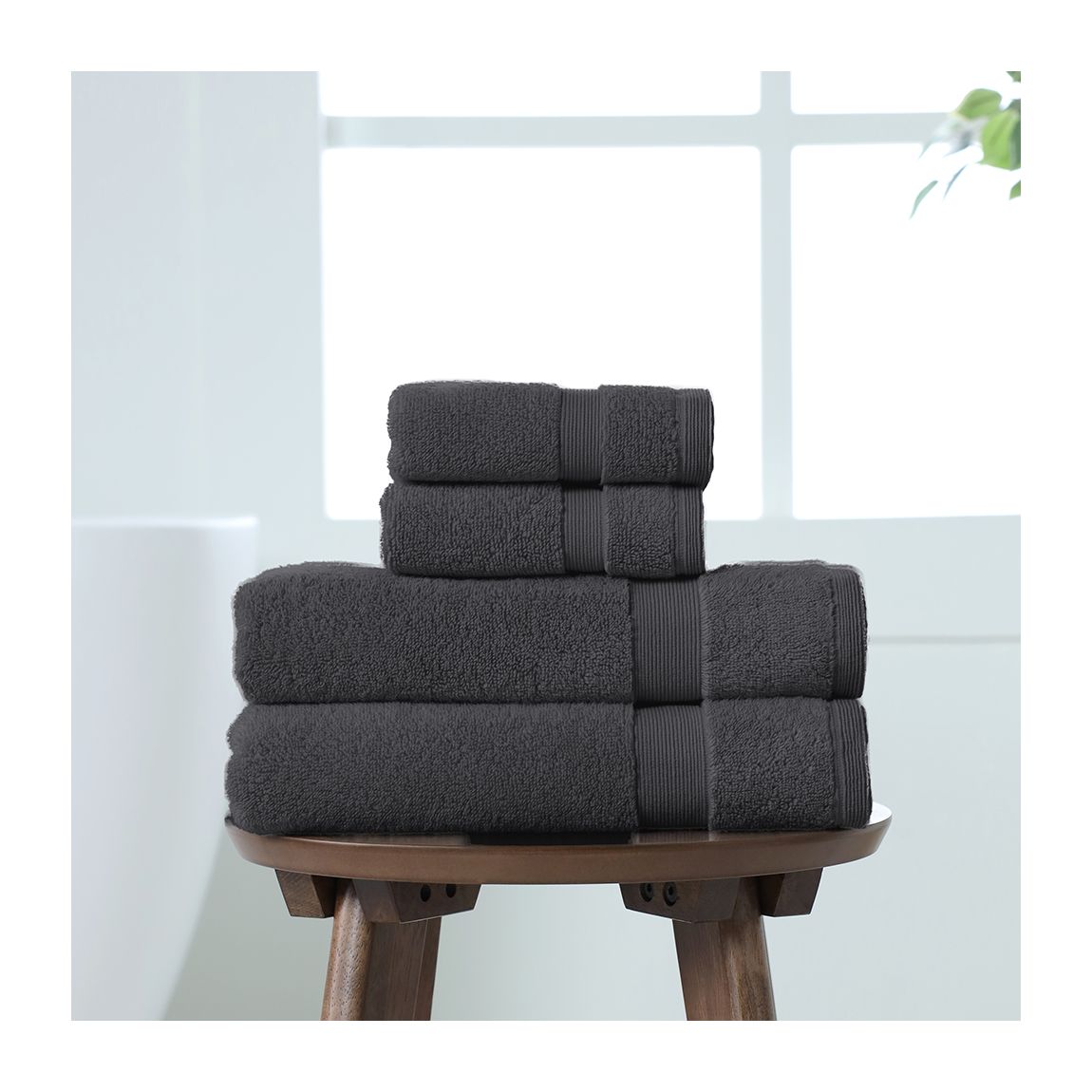100% Cotton Charcoal Towel Bale - 2 face cloths & 2 hand towels main product photo