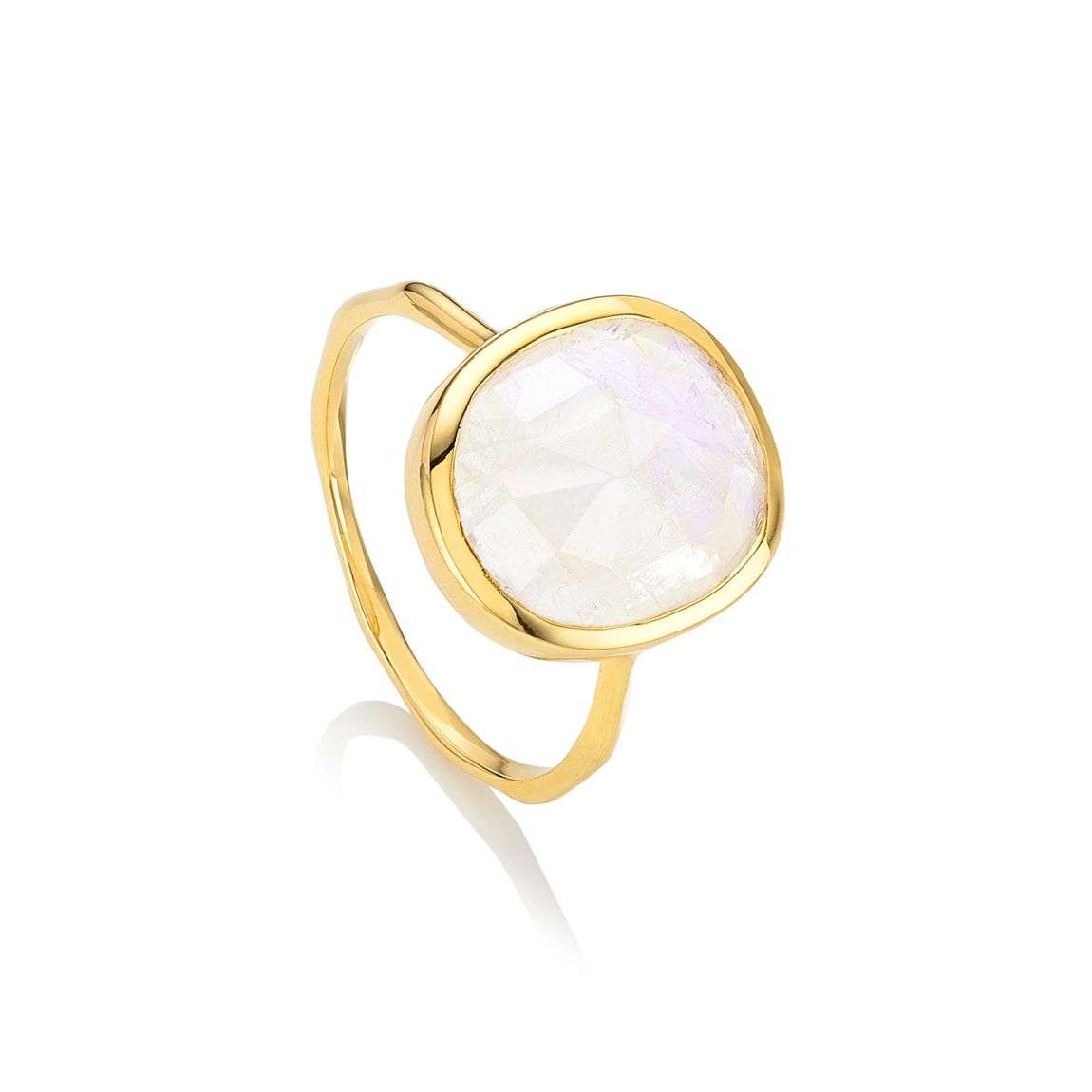Gold Vermeil Siren Gemstone Medium Ring - Moonstone main product photo