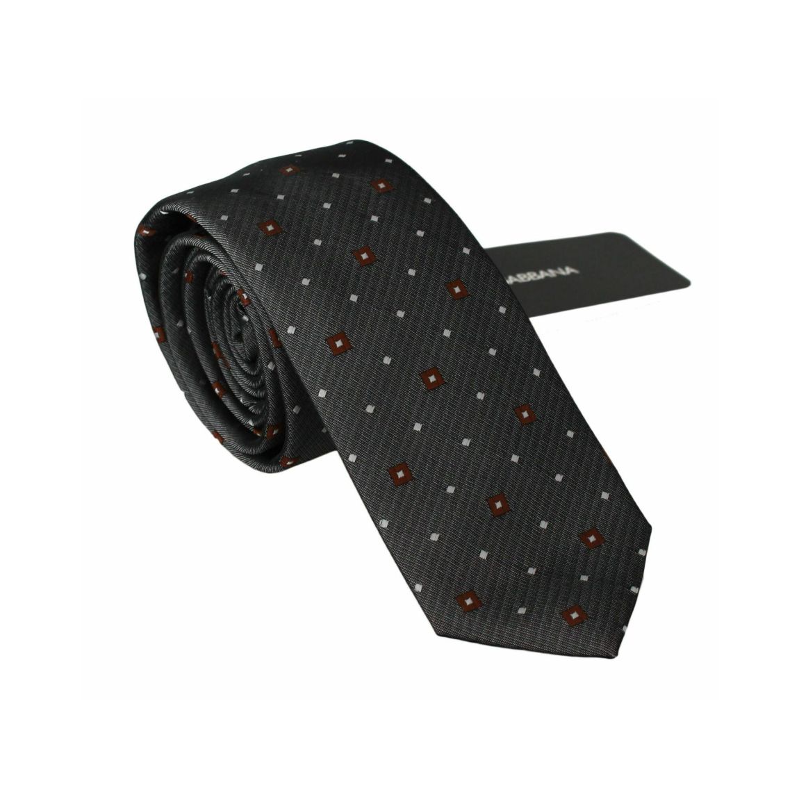 Geometric Silk Necktie - Gray Ties main product photo