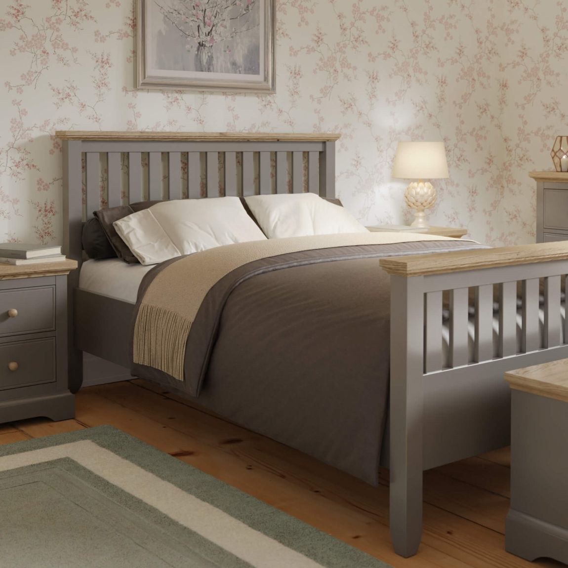 Oakham Bed 3ft Pale French Grey main product photo