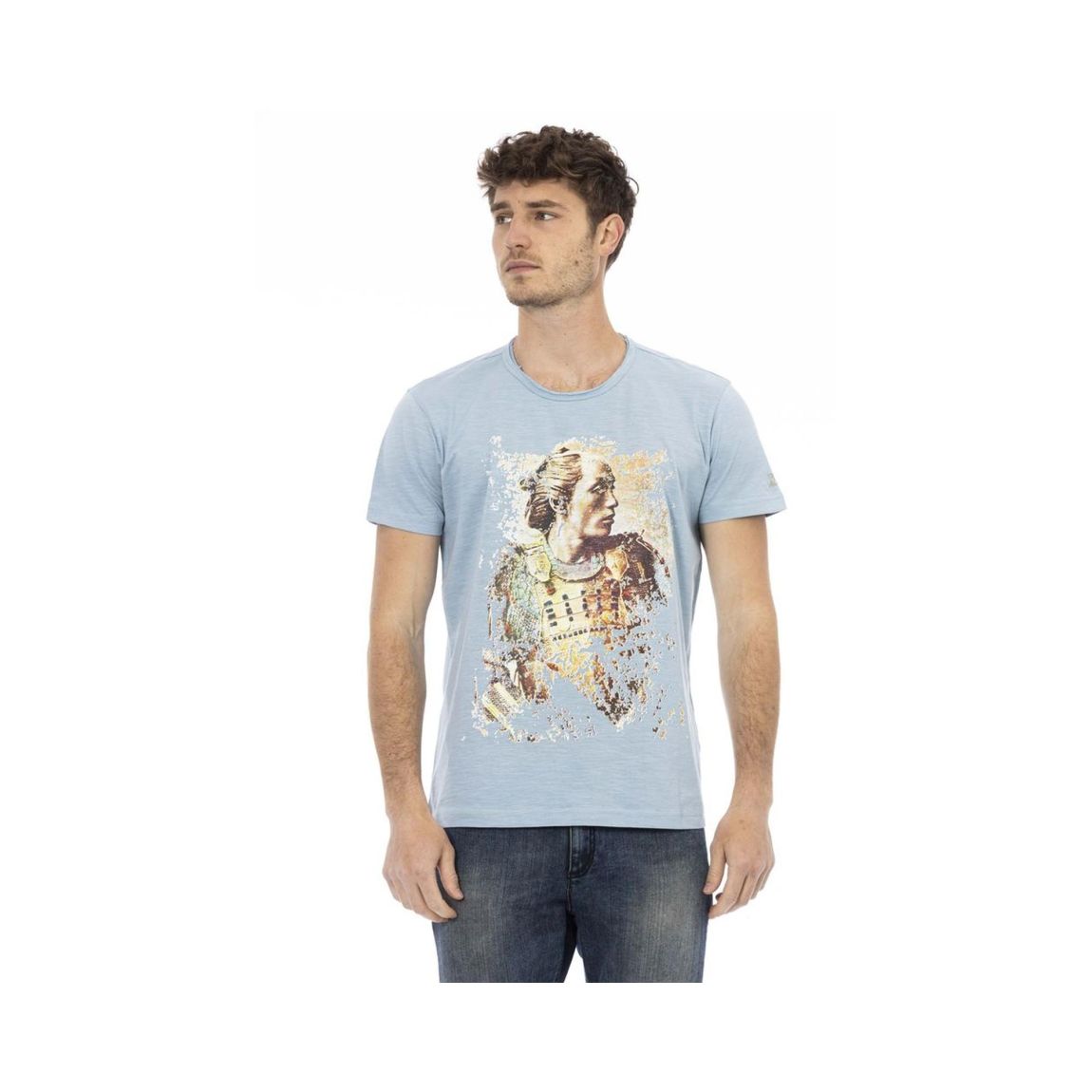 Samurai Warrior Graphic Tee - Light Blue T-Shirts main product photo
