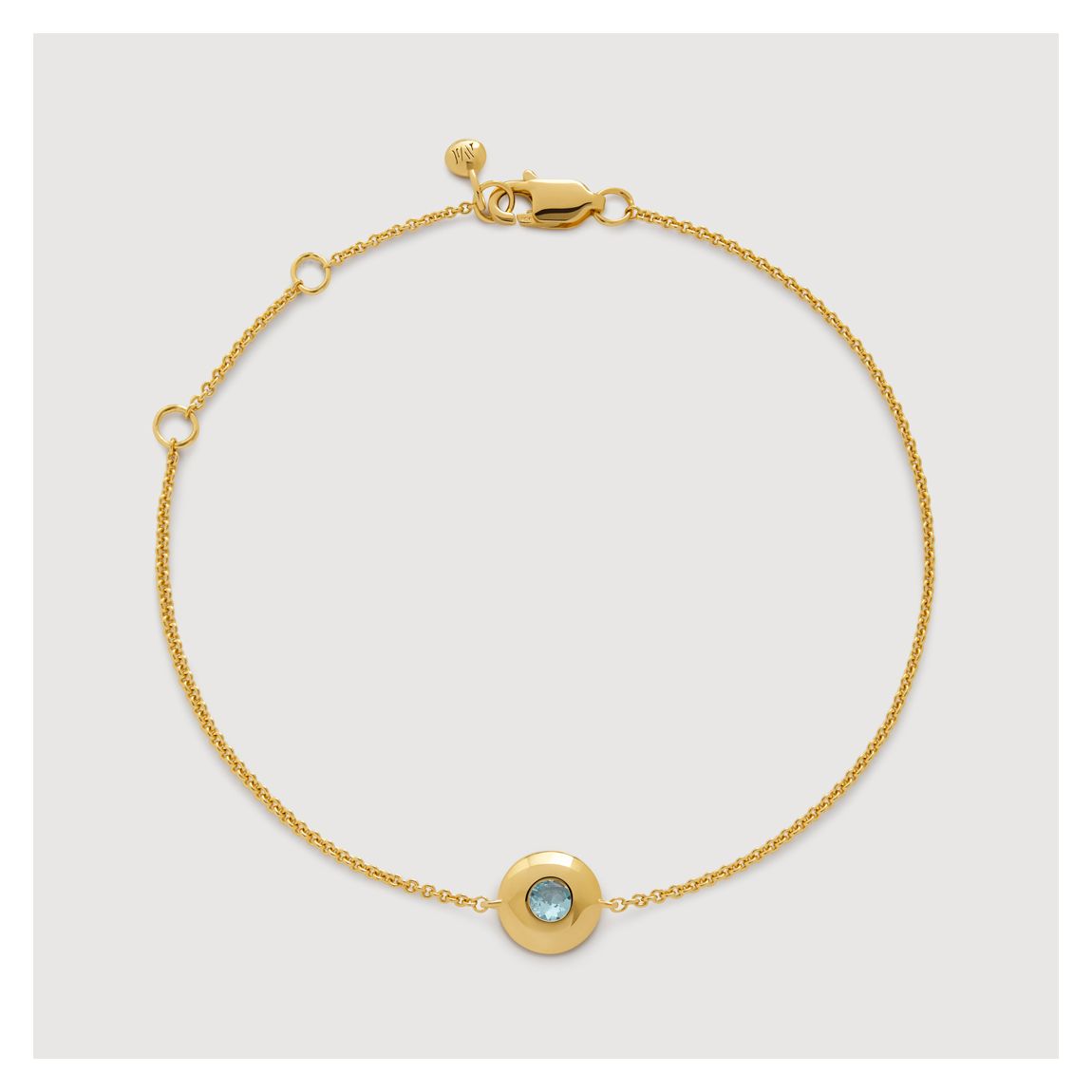 Gold Vermeil March Birthstone Chain Bracelet - Aquamarine main product photo